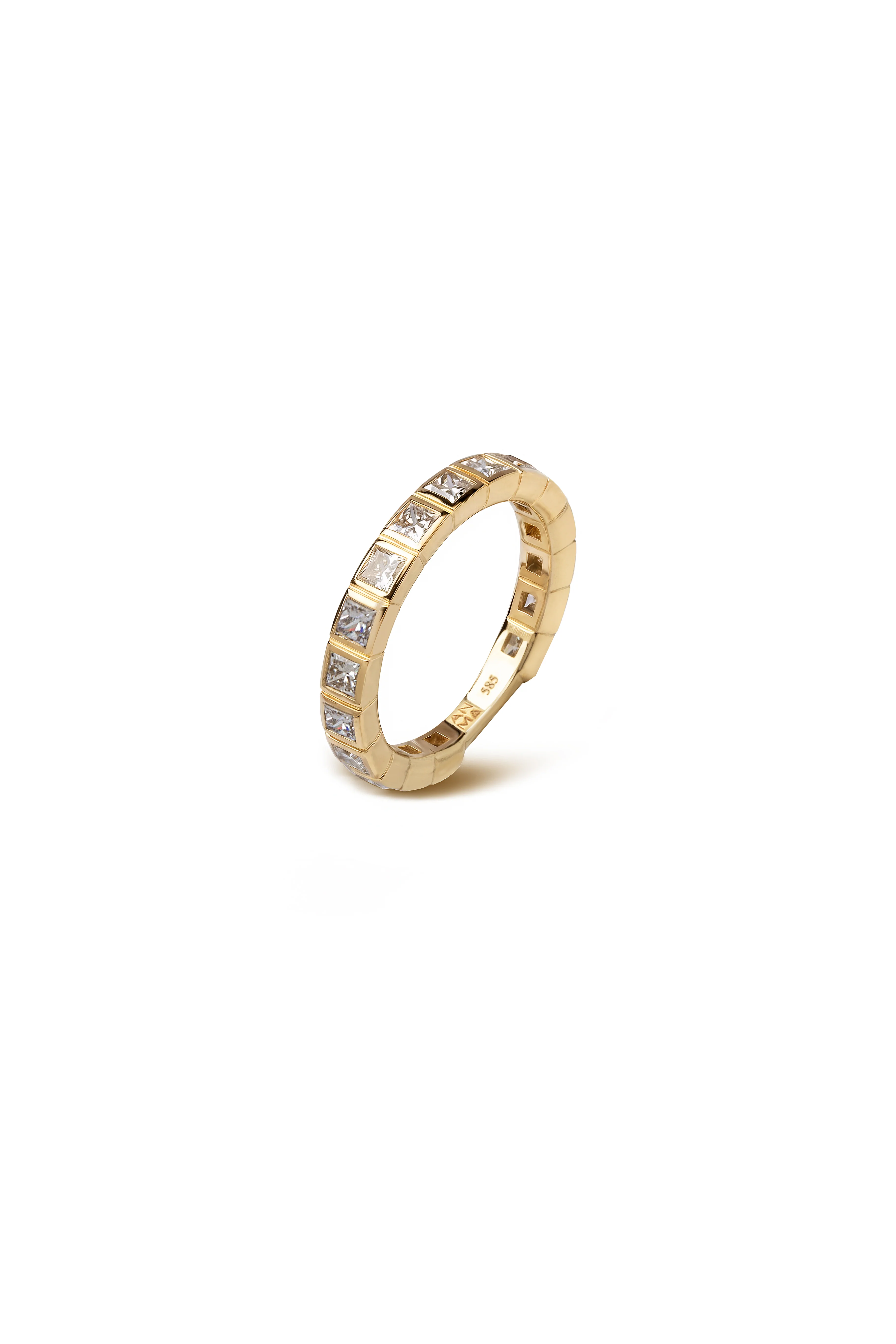 14K Yellow Gold Princess LAB Diamonds Allover Ring