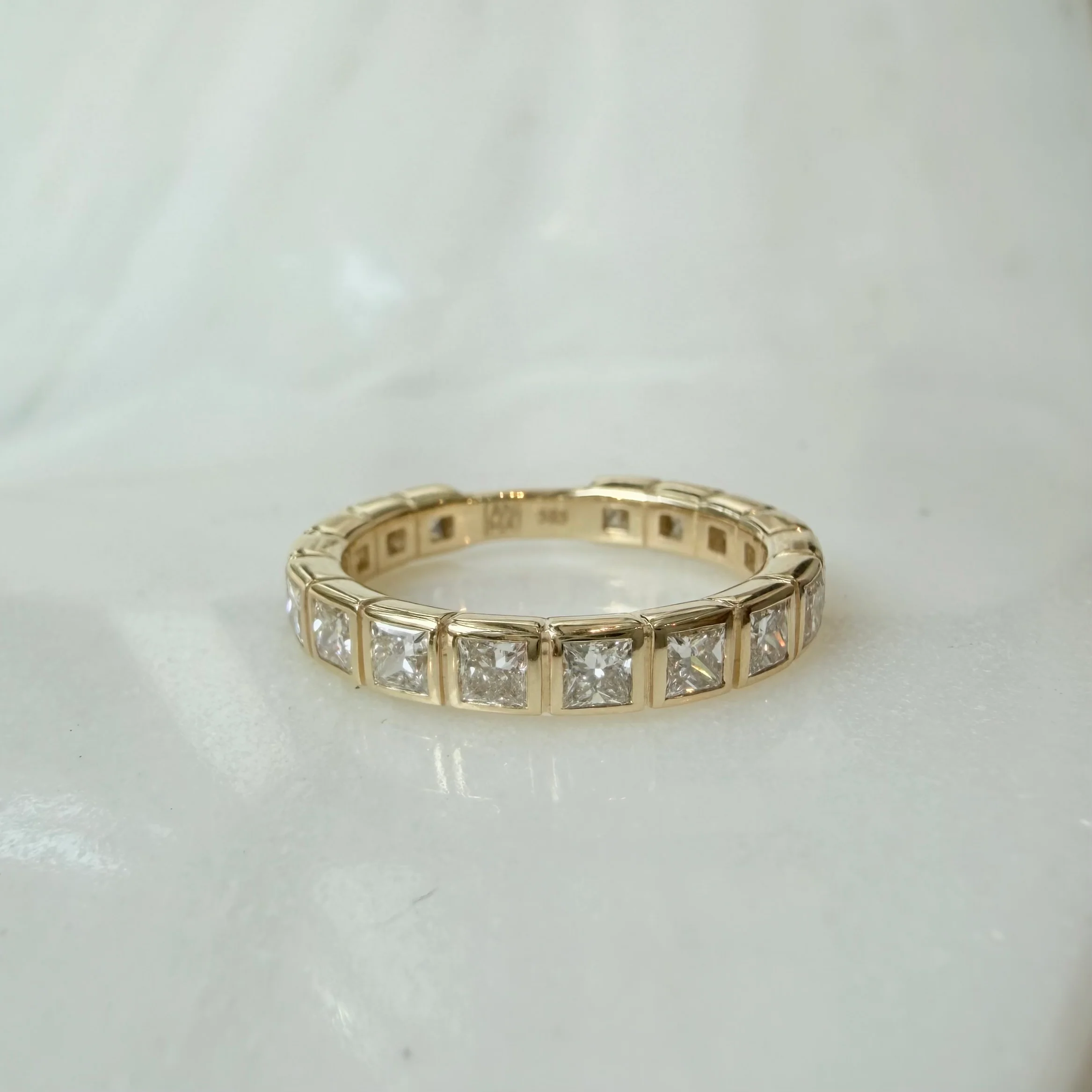 14K Yellow Gold Princess LAB Diamonds Allover Ring - Image 2