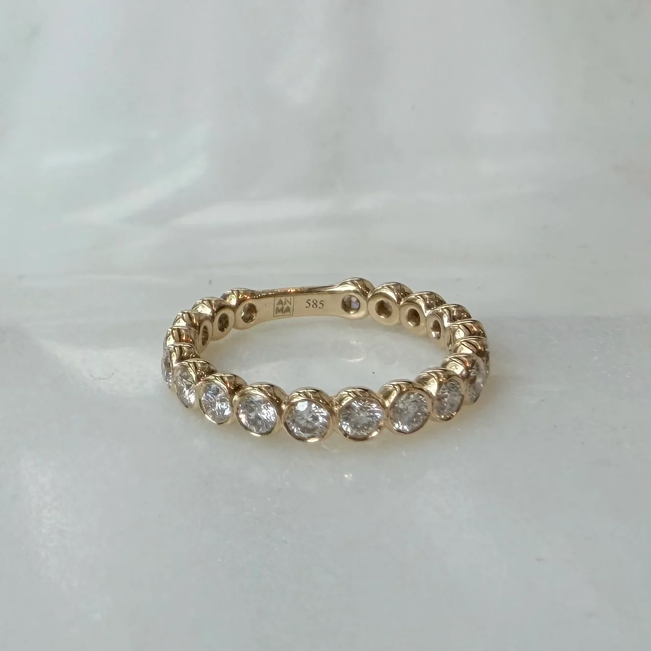 14K Yellow Gold Round LAB Diamonds Allover Ring - Image 2