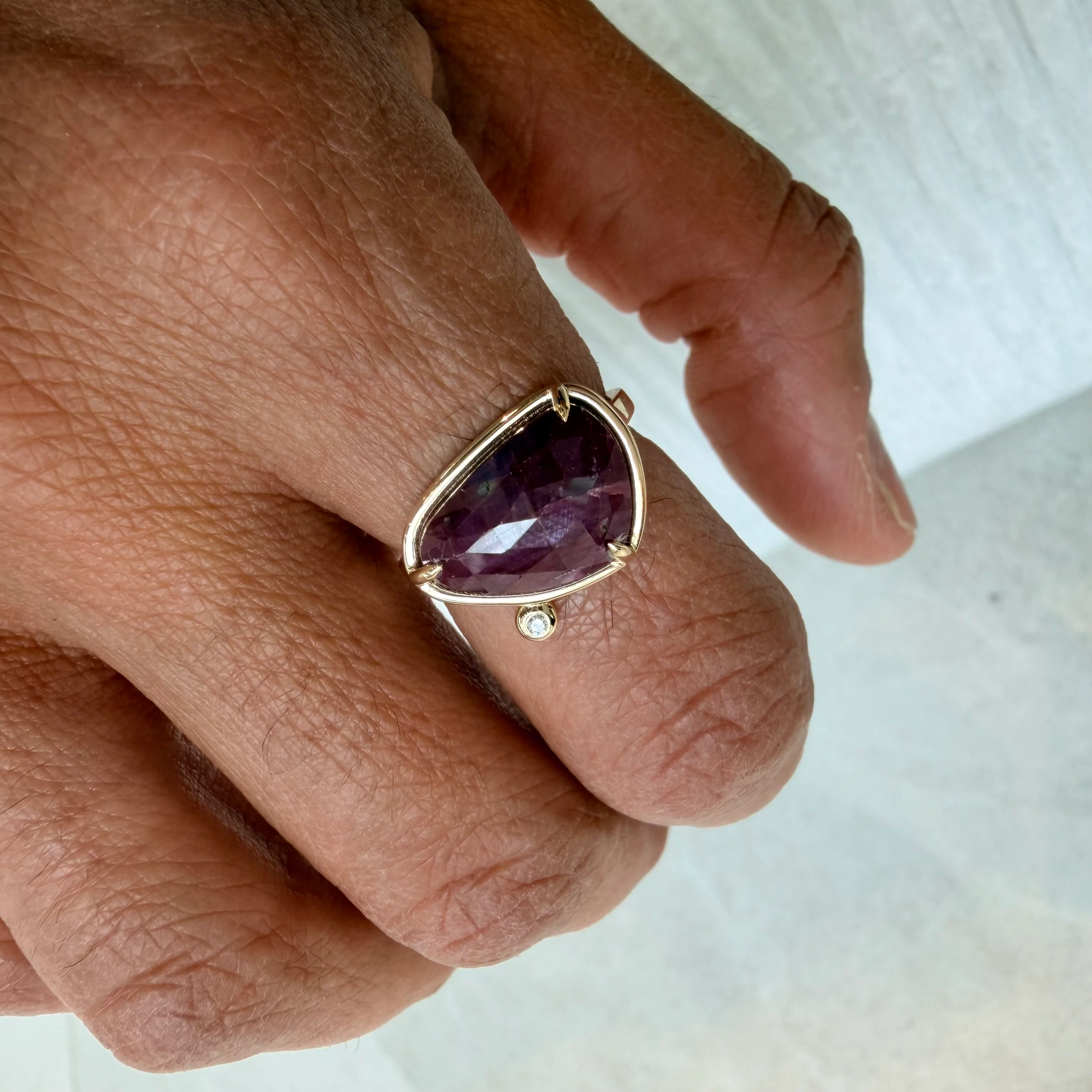 Core Red – 14K Gold Ring with Ruby & Diamonds - Image 6